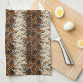 Bruin Diamonds Snake Skin Pattern Theedoek (Quarter Fold)