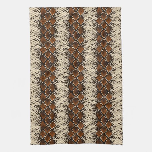 Bruin Diamonds Snake Skin Pattern Theedoek (Verticaal)