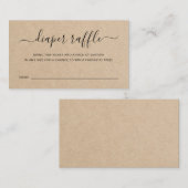 Bruin diaper Raffle Geslacht Neutraal Baby shower Informatiekaartje (Voorkant / Achterkant)