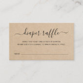 Bruin diaper Raffle Geslacht Neutraal Baby shower Informatiekaartje (Voorkant)