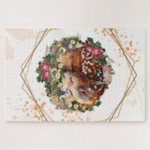 Bruin Dier Graphic, Slapen Fawn Legpuzzel (Horizontaal)