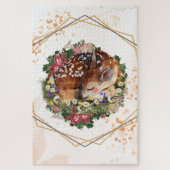 Bruin Dier Graphic, Slapen Fawn Legpuzzel (Verticaal)