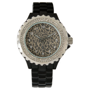 Bruin Dier Leopard Print Horloge