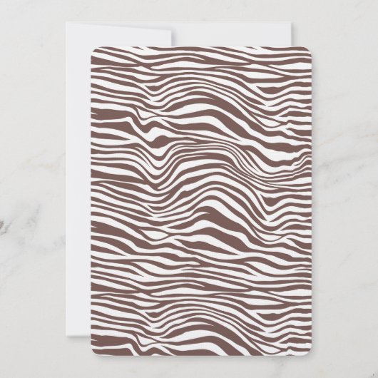 Bruin Dier Zebra Print Stripes Vrijgezellenfeest Kaart (Achterkant)