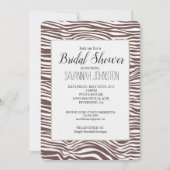 Bruin Dier Zebra Print Stripes Vrijgezellenfeest Kaart (Voorkant)