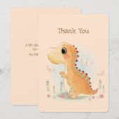 Bruin Dinosaur Theme Bedankkaart (Voorkant / Achterkant)