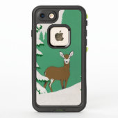 Bruin Doe Deer White Face Tree Sneeuwvlek Groen (Achterkant)