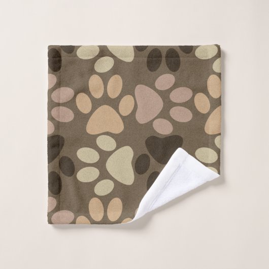 Bruin dog afdrukken bad handdoek (Wasdoekje)