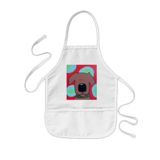 Bruin Dog Kinder Apron Schort (Voorkant)