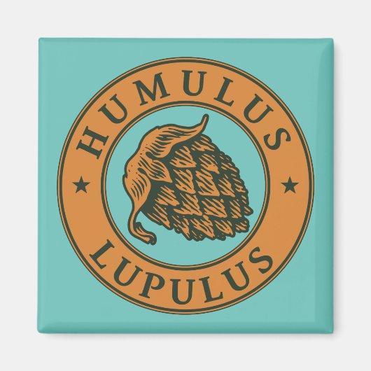  bruin donkergroen hopbier kunststijl magneet (Voorkant)