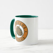 bruin donkergroen hopbier kunststijl mok (Voorkant links)