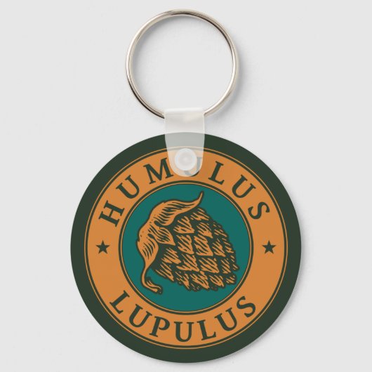  bruin donkergroen hopbier kunststijl sleutelhanger (Voorkant)