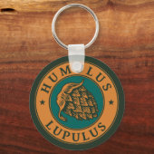 bruin donkergroen hopbier kunststijl sleutelhanger (Voorkant)