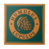 bruin donkergroen hopbier kunststijl tegeltje (Voorkant)