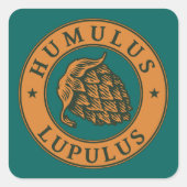  bruin donkergroen hopbier kunststijl vierkante sticker (Voorkant)