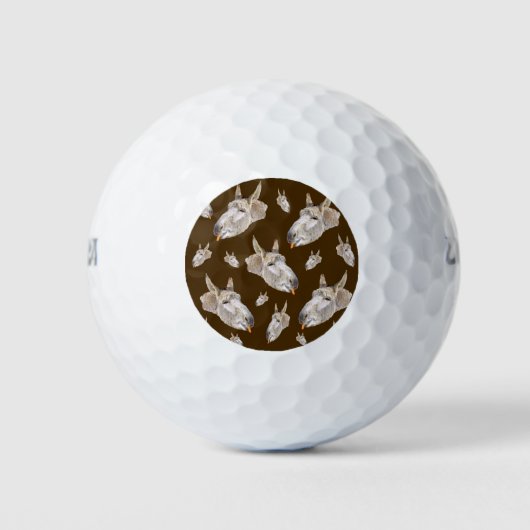 Bruin Donkey Pattern Golfballen (Voorkant)