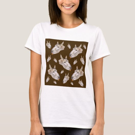Bruin Donkey Pattern T-shirt (Voorkant)
