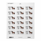 Bruin Dravend Tekenpaard Etiket (Full Sheet)