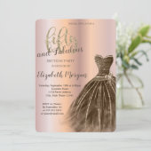 Bruin dress, Roos Gold 50e verjaardag Kaart (Staand voorkant)