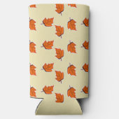 Bruin droog blad patroon tan seltzer blikjeskoeler (Achterkant)