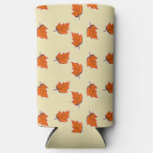 Bruin droog blad patroon tan seltzer blikjeskoeler (Voorkant)