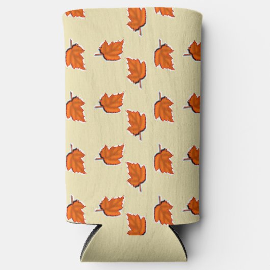 Bruin droog blad patroon tan seltzer blikjeskoeler (Voorkant)