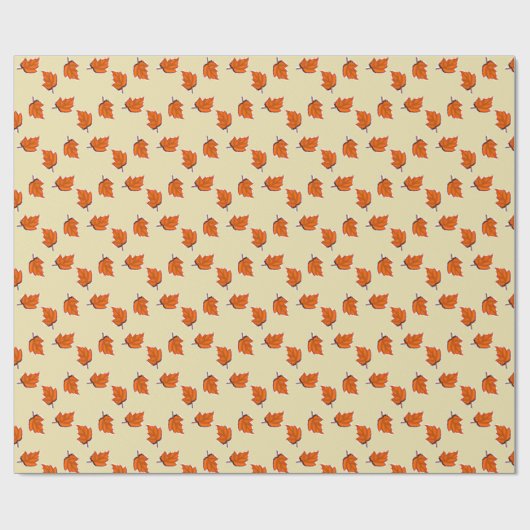 Bruin droog bladpatroon cadeaupapier (Vlak)