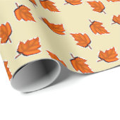 Bruin droog bladpatroon cadeaupapier (Rol Hoek)