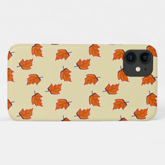 Bruin droog bladpatroon Case-Mate iPhone case (Achterkant (horizontaal))