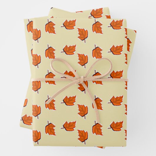 Bruin droog bladpatroon inpakpapier vel (In situ)