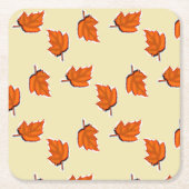 Bruin droog bladpatroon kartonnen onderzetters (Voorkant)