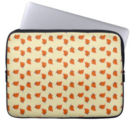 Bruin droog bladpatroon laptop sleeve