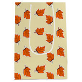 Bruin droog bladpatroon medium cadeauzakje (Achterkant)