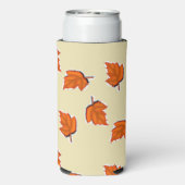 Bruin droog bladpatroon seltzer blikjeskoeler (Seltzer Achterkant)