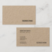 Bruin Echt Kraft Papier Moderne Elegante Sjabloon Visitekaartje (Voorkant / Achterkant)