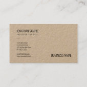 Bruin Echt Kraft Papier Moderne Elegante Sjabloon Visitekaartje (Achterkant)