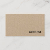 Bruin Echt Kraft Papier Moderne Elegante Sjabloon Visitekaartje (Voorkant)