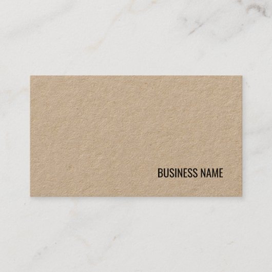 Bruin Echt Kraft Papier Moderne Elegante Sjabloon Visitekaartje (Voorkant)