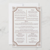 Bruin & Ecru Classic Script Bruiloft Menu Kaart (Voorkant)