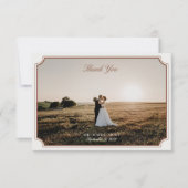  bruin & ecru trouwfoto dank u kaart (Voorkant)