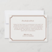  bruin & ecru trouwfoto dank u kaart (Achterkant)