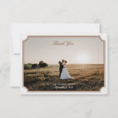 bruin & ecru trouwfoto dank u kaart (Voorkant)