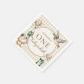 Bruin Een Lucky Duck Ballon 1e Verjaardag Servette Servet (Hoek)