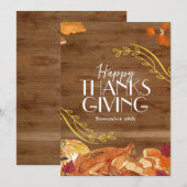 Bruin Eenvoudig Gelukkig Thanksgiving Social Media Kaart (Voorkant / Achterkant)