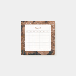 Bruin Eenvoudig Maandelijks schema Kalender Post-it® Notes