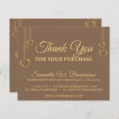 Bruin Eenvoudig Schone Heart Gold Hartelijk dank (Voorkant / Achterkant)