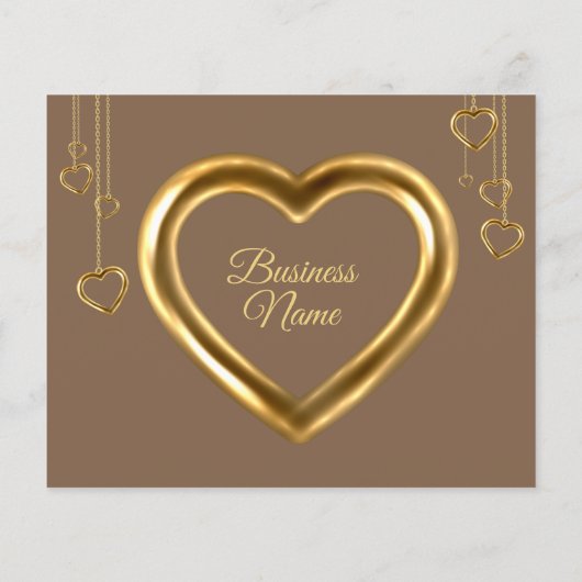 Bruin Eenvoudig Schone Heart Gold Hartelijk dank (Achterkant)