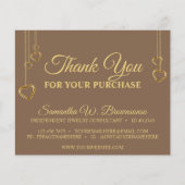 Bruin Eenvoudig Schone Heart Gold Hartelijk dank (Voorkant)