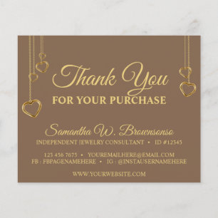 Bruin Eenvoudig Schone Heart Gold Hartelijk dank