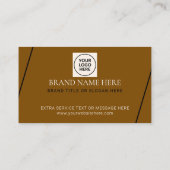 Bruin Eenvoudige Formele QR Code Professioneel Mod Visitekaartje (Achterkant)